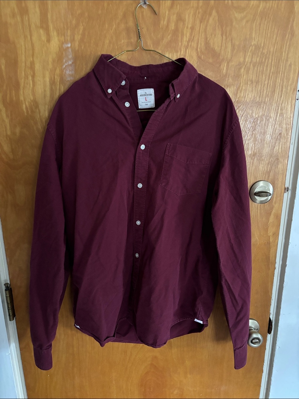 GAP Men's Button-Down Shirt in Deep Wine